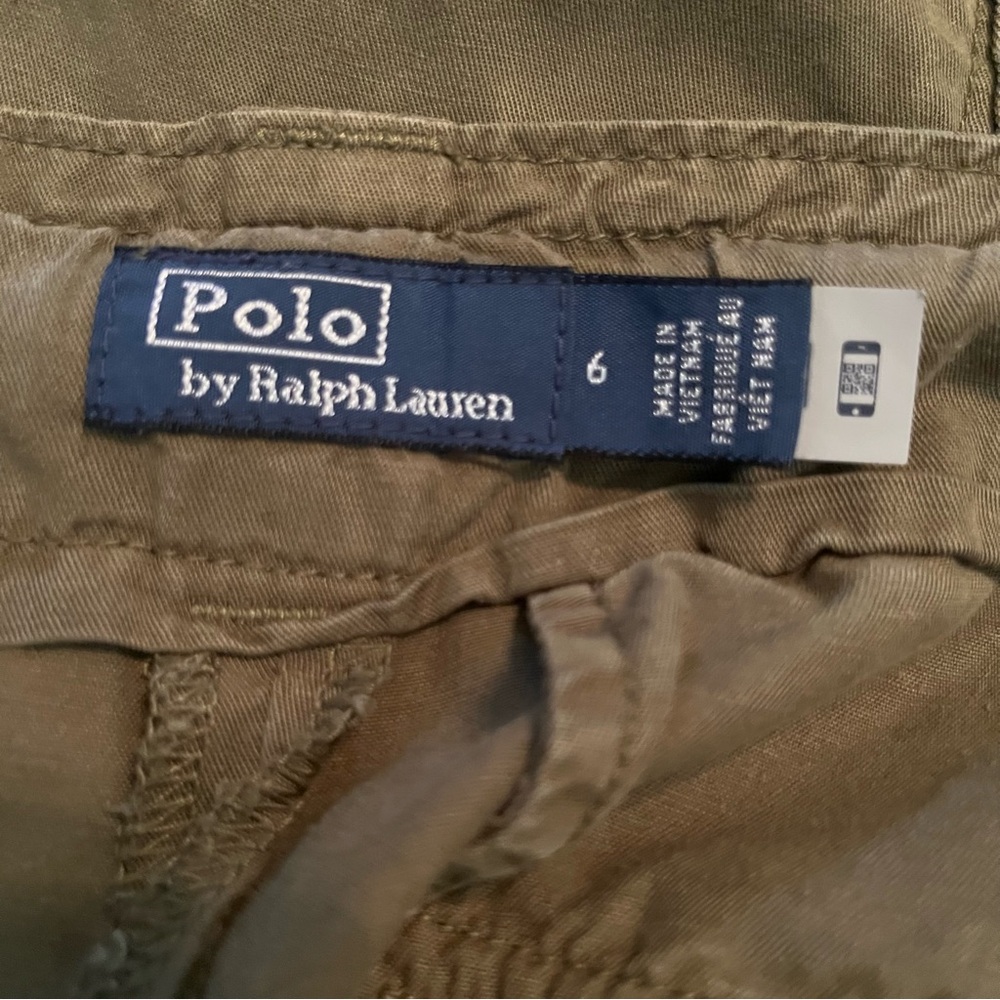 POLO RALPH LAUREN Runway Line Linen Blend Twill Cargo Pant in Army Green Sz 6 - Picture 6 of 14